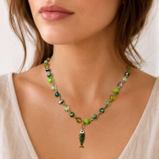 Handgemaakte gehaakte ketting Green