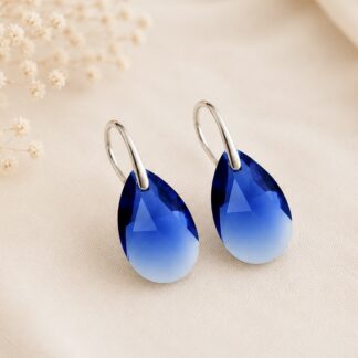 Swarovski Oorbellen Druppel Dark Sapphire 28mm