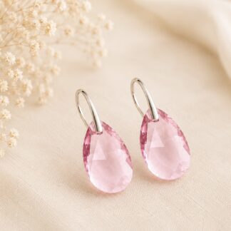 Swarovski Oorbellen Druppel  Light Rose 28mm