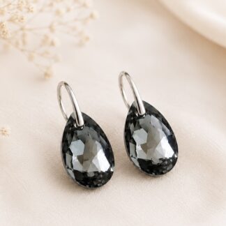 Swarovski Oorbellen Druppel Silver Night 28mm