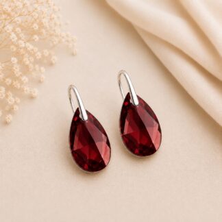 Swarovski Oorbellen Druppel Red Magma 28mm